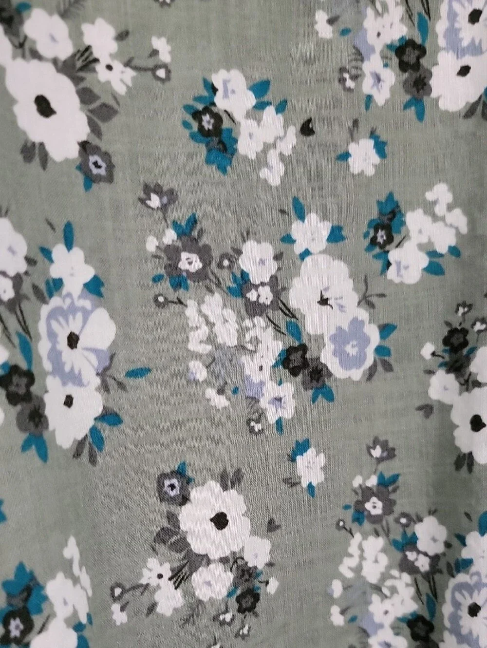 Women's Sage Green Floral Tiered Maxi Dress